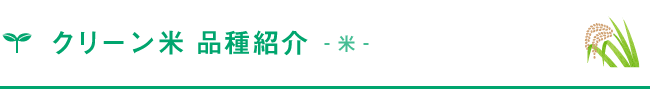 クリーン米 品種紹介